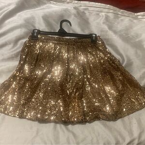 Gold Sequin Skirt- BooHoo Size 6